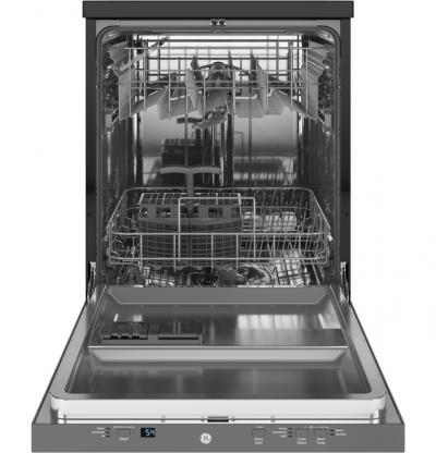 24" GE Interior Portable Dishwasher with Sanitize Cycle in Stainless Steel - GPT225SSLSS