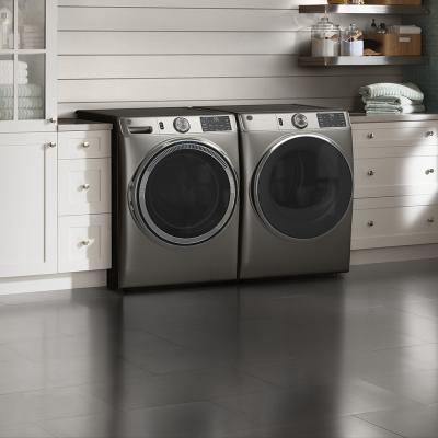 28" GE 7.8 Cu. Ft. Capacity Dryer With Built-in Wifi Satin Nickel - GFD65ESMNSN