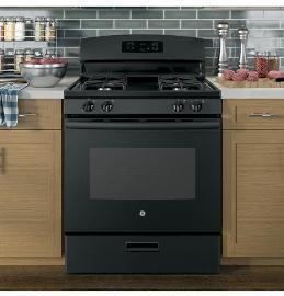 30" GE 5.0 Cu. Ft. Free-Standing Standard Clean Gas Range - JCGBS60DEKBB