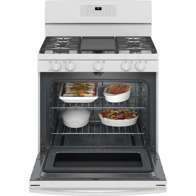 30" GE 5.0 Cu. Ft. Self-Clean 5-Burner Freestanding Gas Range - JCGB660DPWW