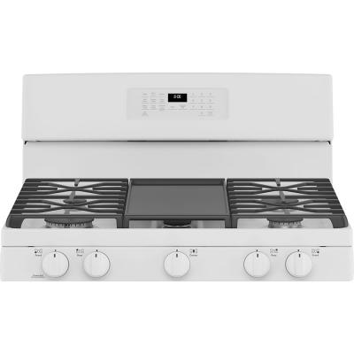 30" GE 5.0 Cu. Ft. Self-Clean 5-Burner Freestanding Gas Range - JCGB660DPWW