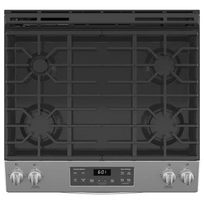 30" GE 5.3 Cu. Ft. Slide In Gas Range in Stainless Steel - JCGSS61SPSS