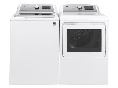 27" GE Smart Washer With Sanitize And Electric Dryer - GTW845CSNWS-GTD84ECMNWS