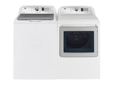 27" GE 5.3 Cu. Ft. Capacity Top Load Washer and 7.4 Cu. Ft. Capacity Top Load Electric Dryer - GTW680BMRWS-GTD65EBMRWS