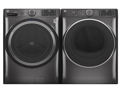 28" GE 5.5 Cu. Ft. Capacity Washer And 7.8 Cu. Ft. Capacity Dryer With Built-in Wifi - GFW550SMNDG-GFD55ESMNDG