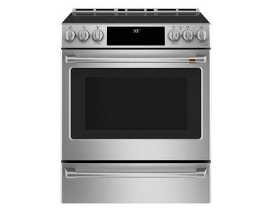 30" GE Cafe 5.7 Cu. Ft. Slide-In Front Control Induction And Convection Range - CCHS900P2MS1