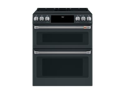 30" GE Cafe Slide-In Front Control Induction and Convection Double Oven Range - CCHS950P3MD1