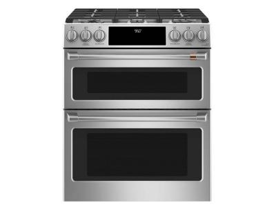 30" Café 6.7 Cu. Ft. Slide-In Front Control Dual-Fuel Double Oven With Convection Range - CC2S950P2MS1