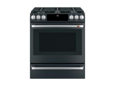 30'' GE Cafe Slide-In Front Control Dual-Fuel Convection Range With Warming Drawer - CC2S900P3MD1