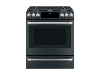 30" GE Cafe 5.6 Cu. Ft. Slide-In Front Control Gas Oven with Convection Range - CCGS700P3MD1