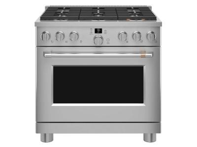 36" Café 6.2 Cu. Ft. Smart All-Gas Commercial-Style Range With 6 Sealed Burners In Stainless Steel - CGY366P2TS1