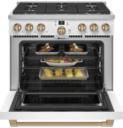 36" Café 5.7 Cu. Ft. Smart Freestanding Dual Fuel Range With Natural Gas - C2Y366P4TW2