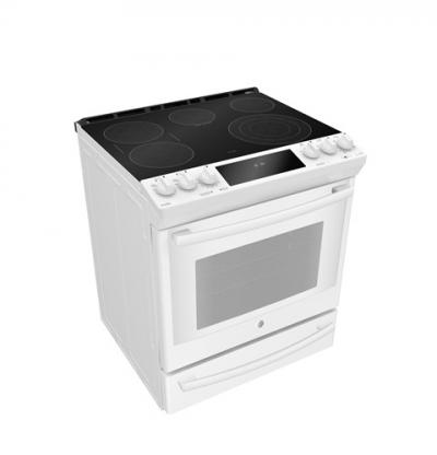 30" GE Profile 5.3 Cu. Ft. Slide In Front Control Electric Self-Cleaning Range - PCS940DMWW