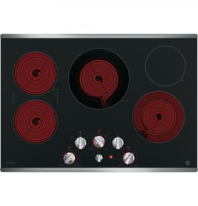 30" GE Profile  Electric Cooktop with Built-In Knob Control - PP7030SJSS