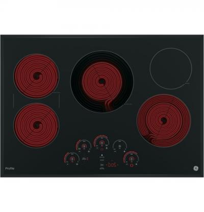 30" GE Profile  Electric Cooktop with Built-In Knob Control - PP7030DJBB