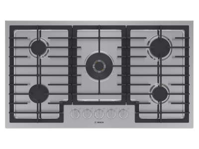 36" Bosch 800 Series FlameSelect Gas Cooktop in Stainless Steel - NGM8658UC