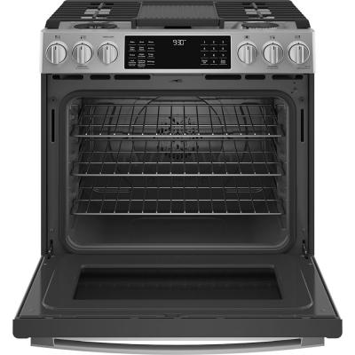 30" GE Profile 5.7 Cu. Ft. Dual Fuel Slide-in Range With Wifi In Stainless Steel - PC2S930YPFS