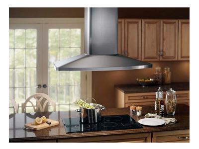 35" Broan 480 CFM Island Chimney Hood In Stainless Steel - E5490SS