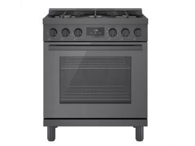 30" Bosch 800 Series Dual Fuel Freestanding Range In Black Stainless Steel - HDS8045C