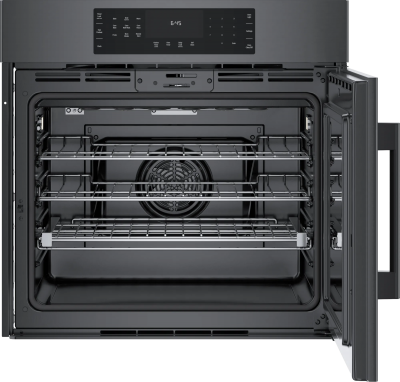 30" Bosch 800 Series Convection Single Oven in Black stainless steel - HBL8444RUC