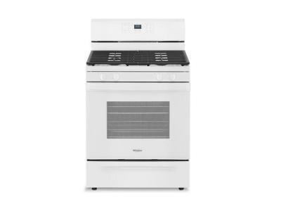 30" Whirlpool 5 Cu. Ft. 4 Burners Freestanding Gas Range in White - WFG515S0MW