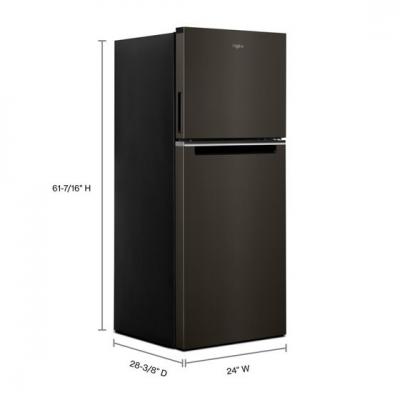 24" Whirlpool 11.6 Cu. Ft. Top-Freezer Refrigerator In Fingerprint Resistant Black Stainless - WRT312CZJV