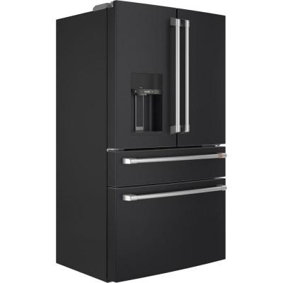 36" Café 22.3 Cu. Ft. Counter-Depth 4-Door French Door Refrigerator in Matte Black - CXE22DP3PD1