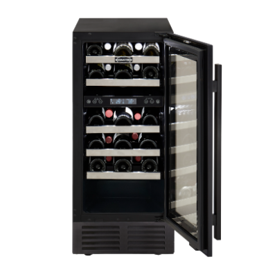 15" Marathon Built-in Dual Zone Wine Cooler in Black Stainless Steel - MWC28-DBLS