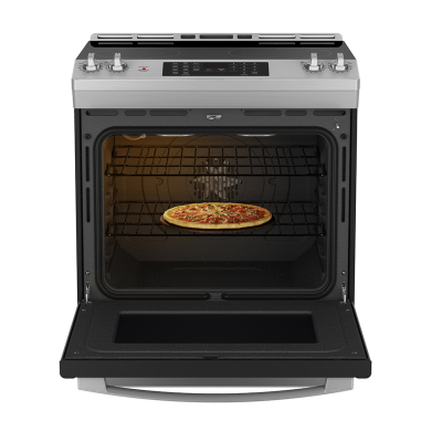 30" GE 5.2 Cu. Ft. Electric Slide-In Smooth Top Range in Stainless Steel - JCS830SVSS