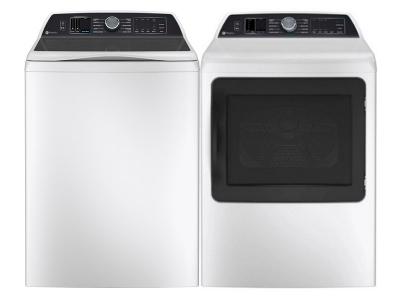 GE Profile 6.2 Cu. Ft. Top Load Washer and 7.3 Cu. Ft. Electric Dryer - PTW705BSTWS-PTD70EBMTWS