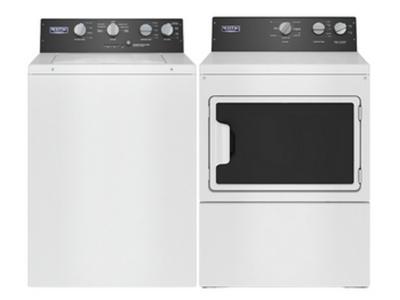 27" Maytag Commercial-Grade Residential Agitator Washer and Dryer - MVWP586GW-YMEDP586GW