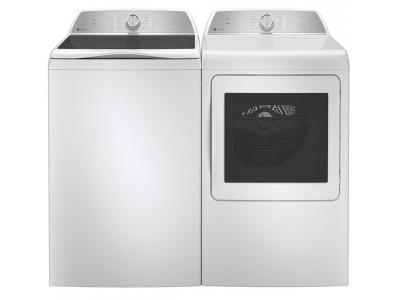 27" GE Profile 5.8 Cu. Ft. High-Efficiency Top Load Washer and 7.4 Cu. Ft. Gas Dryer - PTW600BSRWS-PTD60GBSRWS