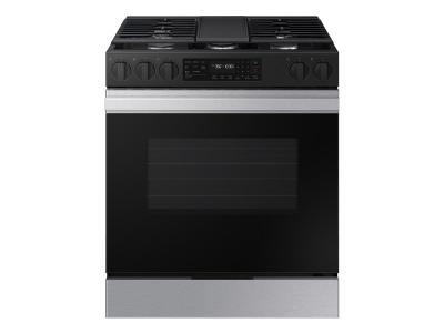 30" Samsung 3 Series Slide-in Gas Range with Fan Convection in Stainless Steel - NSG6DG8300SRAA