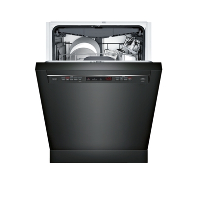 24" Bosch 300 Series Recessed Handle Dishwasher In Black - SHEM63W56N