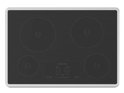 30" KitchenAid Induction Cooktop with 4 Elements and Touch-Activated Controls - KICU500XSS