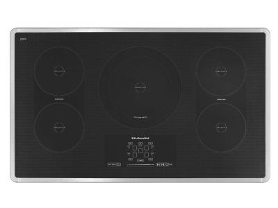 36" KitchenAid Induction Cooktop with 5 Elements, Touch-Activated Controls and Power Slider - KICU569XSS