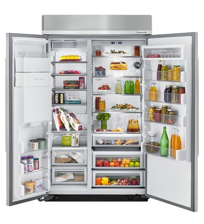 48" KitchenAid 29.5 Cu. Ft. Built-In Side by Side Refrigerator - KBSD618ESS