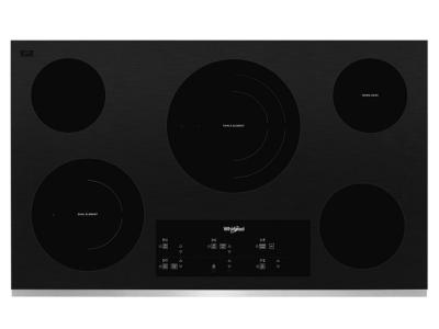 36" Whirlpool Electric Ceramic Glass Cooktop with Triple Radiant Element - WCE97US6KS