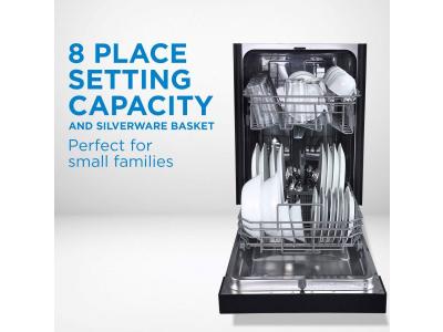 18" Danby Built In Dishwasher with 8 Place Setting Capacity  in Black - DDW1804EB