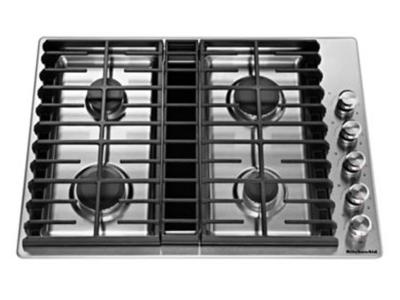 30" KitchenAid 4 Burner Gas Downdraft Cooktop - KCGD500GSS