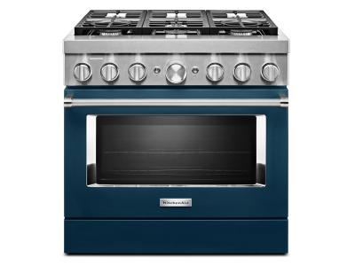 36" KitchenAid 5.1 Cu. Ft. Smart Commercial-Style Dual Fuel Range With 6 Burners - KFDC506JIB