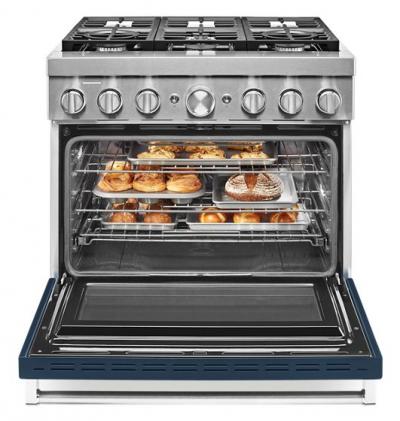 36" KitchenAid 5.1 Cu. Ft. Smart Commercial-Style Dual Fuel Range With 6 Burners - KFDC506JIB