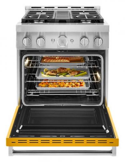 30" KitchenAid 4.1 Cu. Ft. Smart Commercial-Style Gas Range With 4 Burners - KFGC500JYP