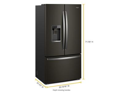 36" Whirlpool Counter Depth French Door Refrigerator in Black Stainless Steel - WRFC9636RV