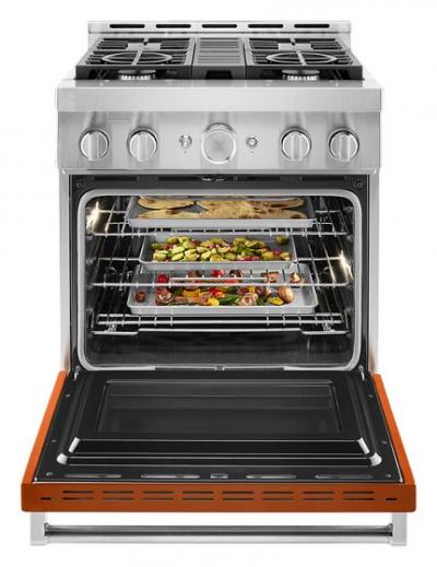 30" KitchenAid 4.1 Cu. Ft. Smart Commercial-Style Gas Range With 4 Burners - KFGC500JSC