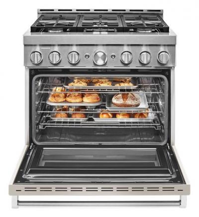 36" KitchenAid 5.1 Cu. Ft. Smart Commercial-Style Gas Range With 6 Burners - KFGC506JMH