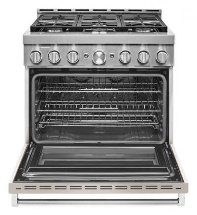 36" KitchenAid 5.1 Cu. Ft. Smart Commercial-Style Gas Range With 6 Burners - KFGC506JMH