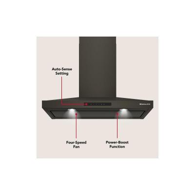 36" KitchenAid Wall-Mount 4-Speed Canopy Hood - KVWC736SBE