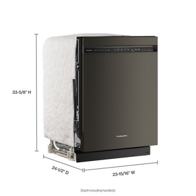 24" KitchenAid 44 dBA Third Rack Dishwasher with ProDry System - KDFS424SBE