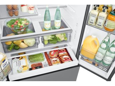 36" Samsung 26 Cu. Ft. Bespoke AI 3-Door French Door Refrigerator RF60 Jumbo S External Water & Ice Dispenser Sphere Ice - RF70F27SERAA